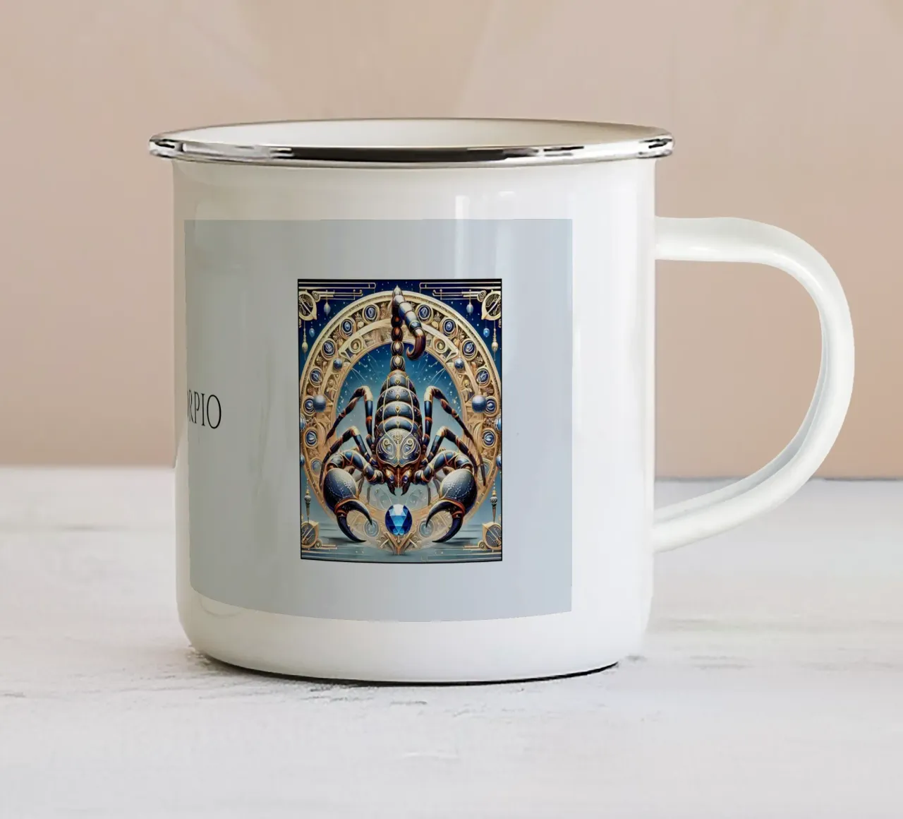 Segno zodiacale Scorpione tazza in smalto da Art-Nouveau-Dsg
