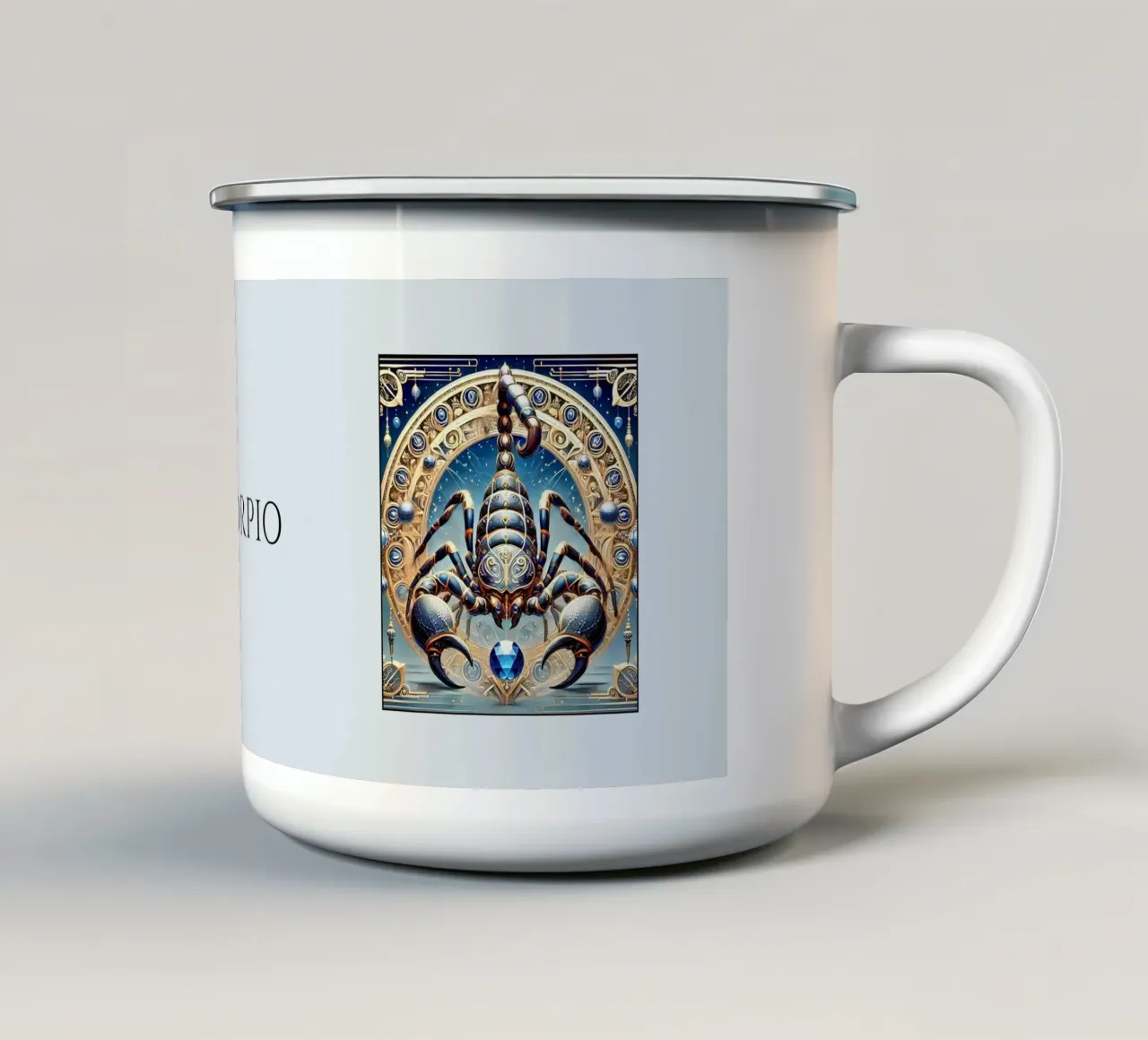 Segno zodiacale Scorpione tazza in smalto da Art-Nouveau-Dsg