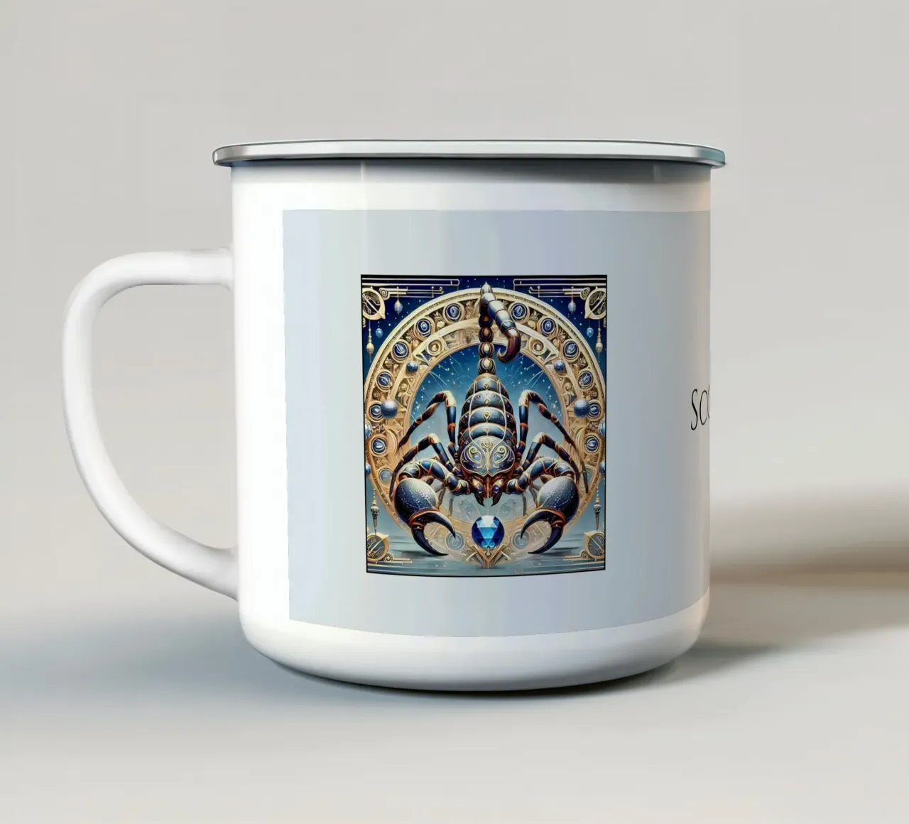 Segno zodiacale Scorpione tazza in smalto da Art-Nouveau-Dsg