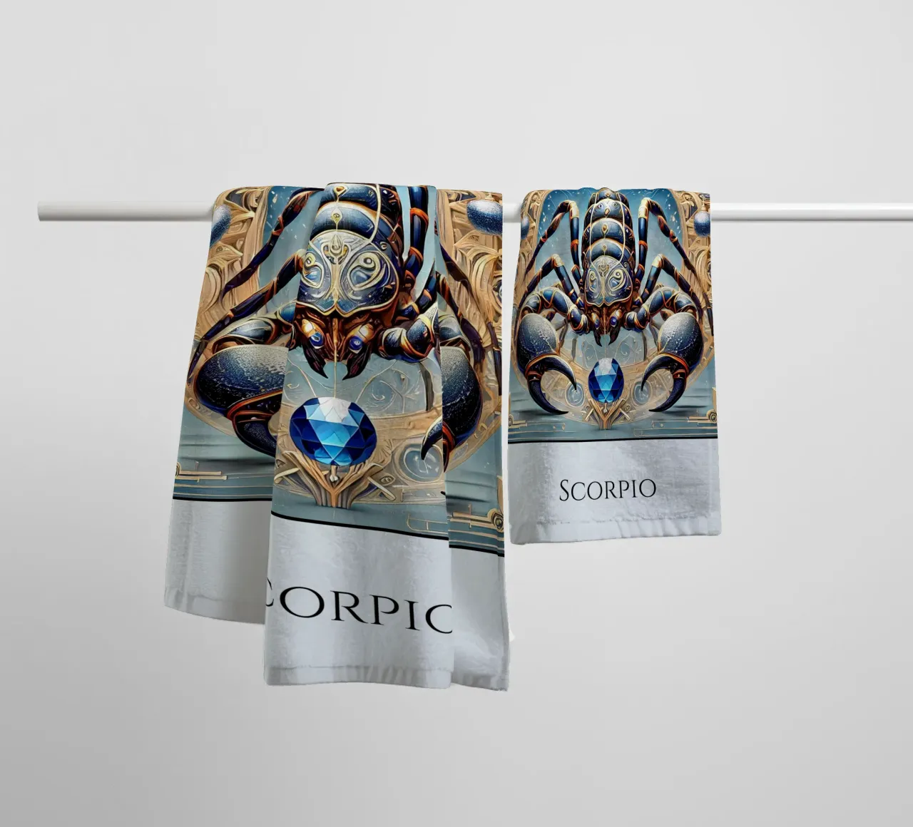 Segno zodiacale Scorpione asciugamano da bagno da Art-Nouveau-Dsg