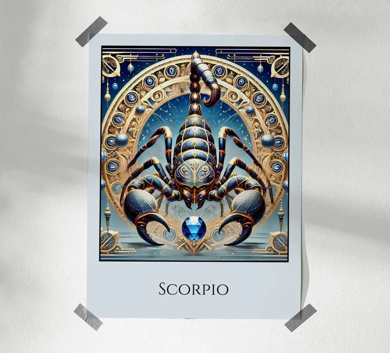 Sternzeichen Skorpion Poster von Art-Nouveau-Dsg