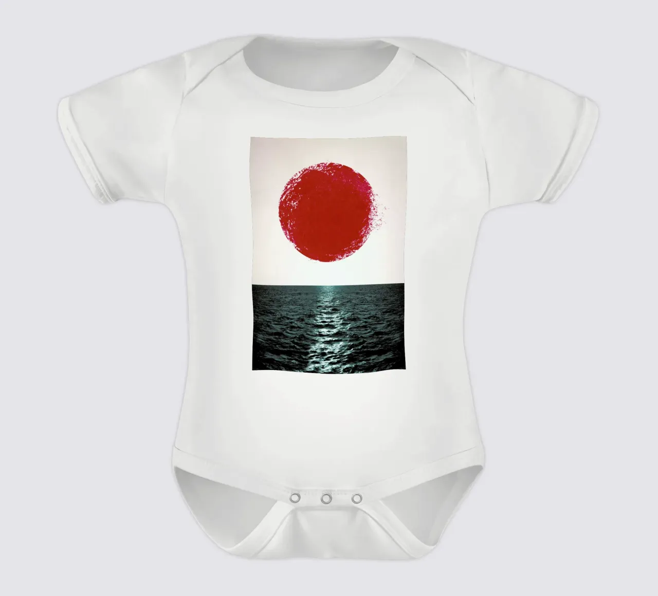 Sunset short-sleeve baby romper by Amy & Kurt