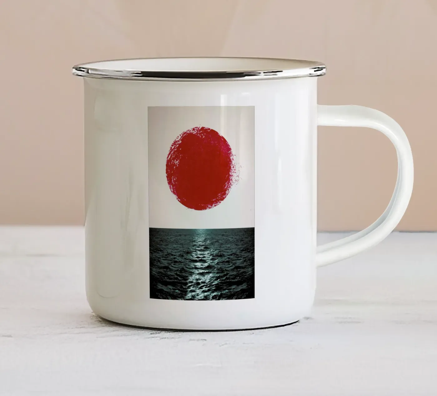 Sunset enamel mug by Amy & Kurt