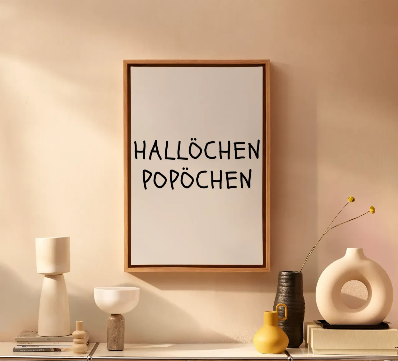 Hallöchen Popöchen tela con Cornice a cassetta da NORDLICHT DESIGNS
