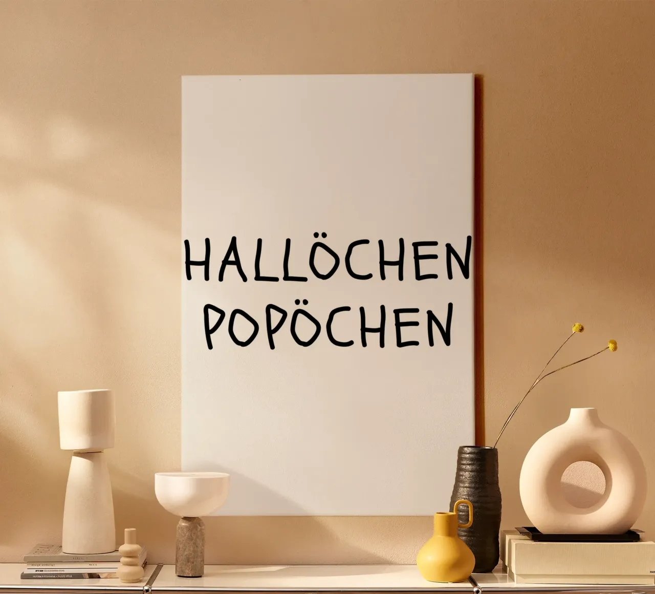 Hallöchen Popöchen tela con Cornice a cassetta da NORDLICHT DESIGNS