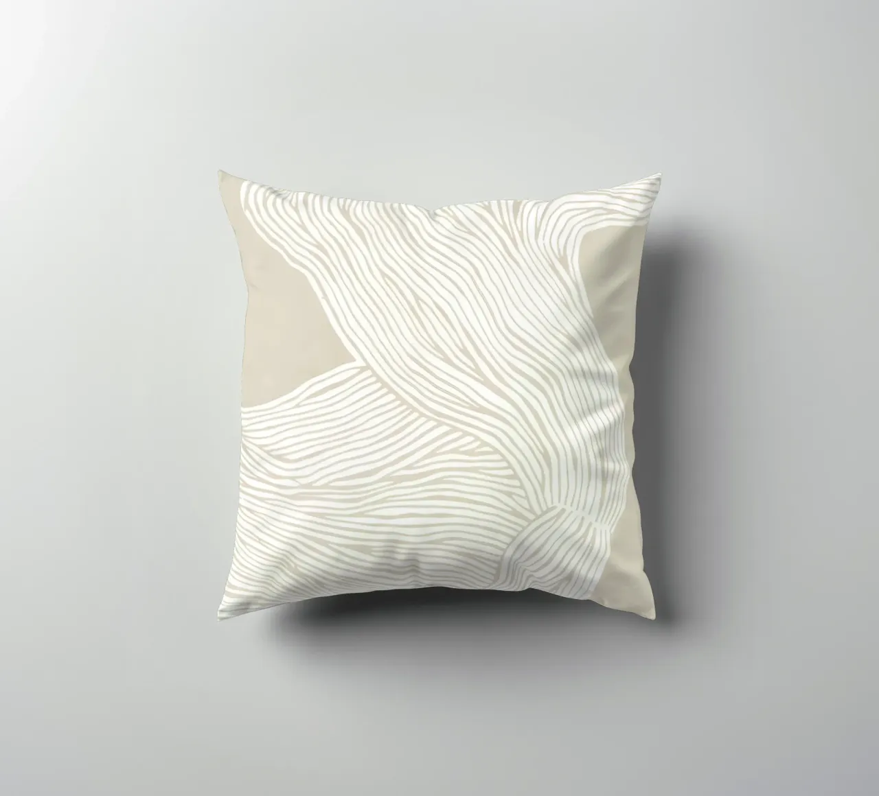 Linee fluide - eleganza astratta in color crema cuscino da Kunst und Kontrast
