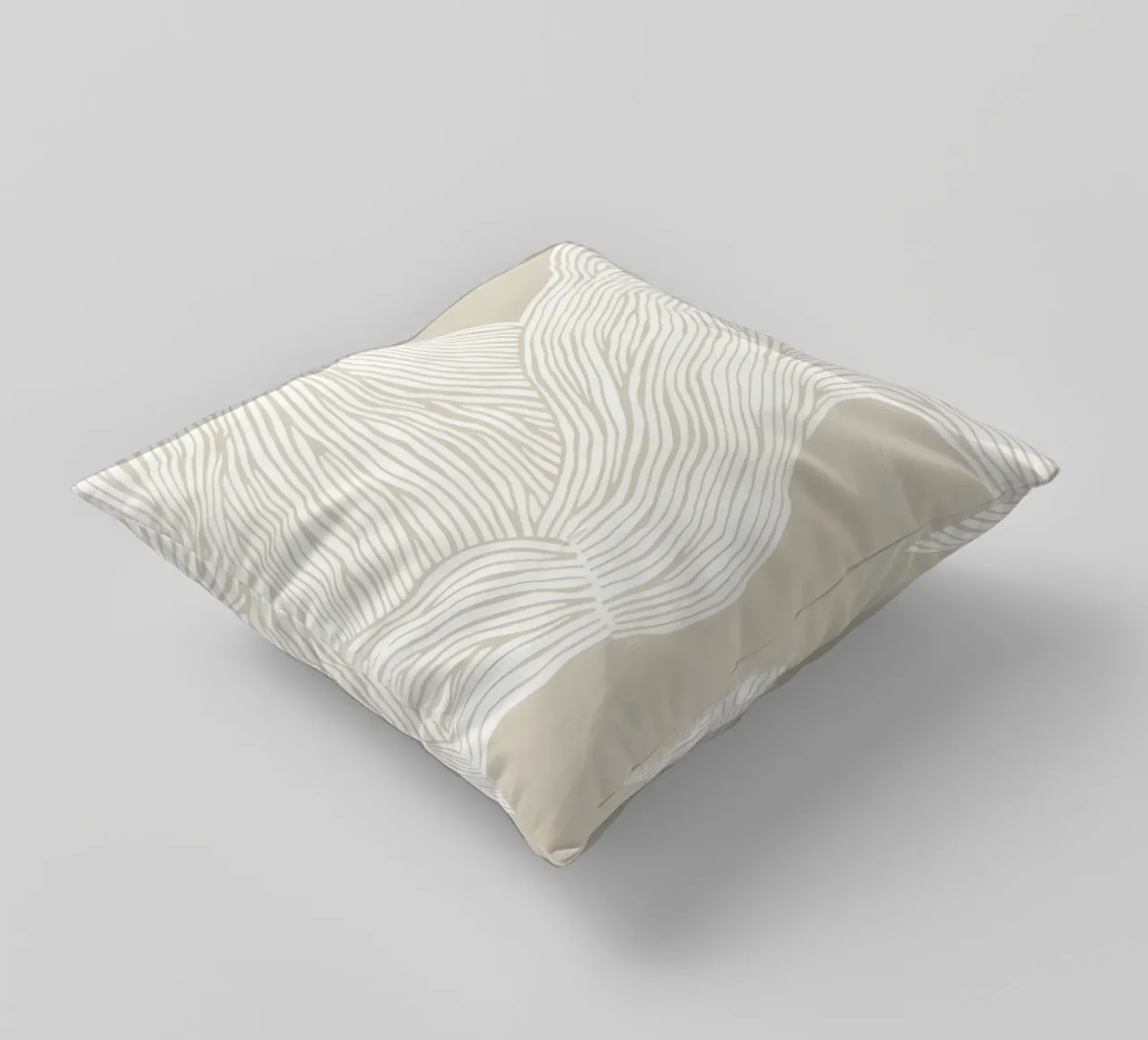 Linee fluide - eleganza astratta in color crema cuscino da Kunst und Kontrast