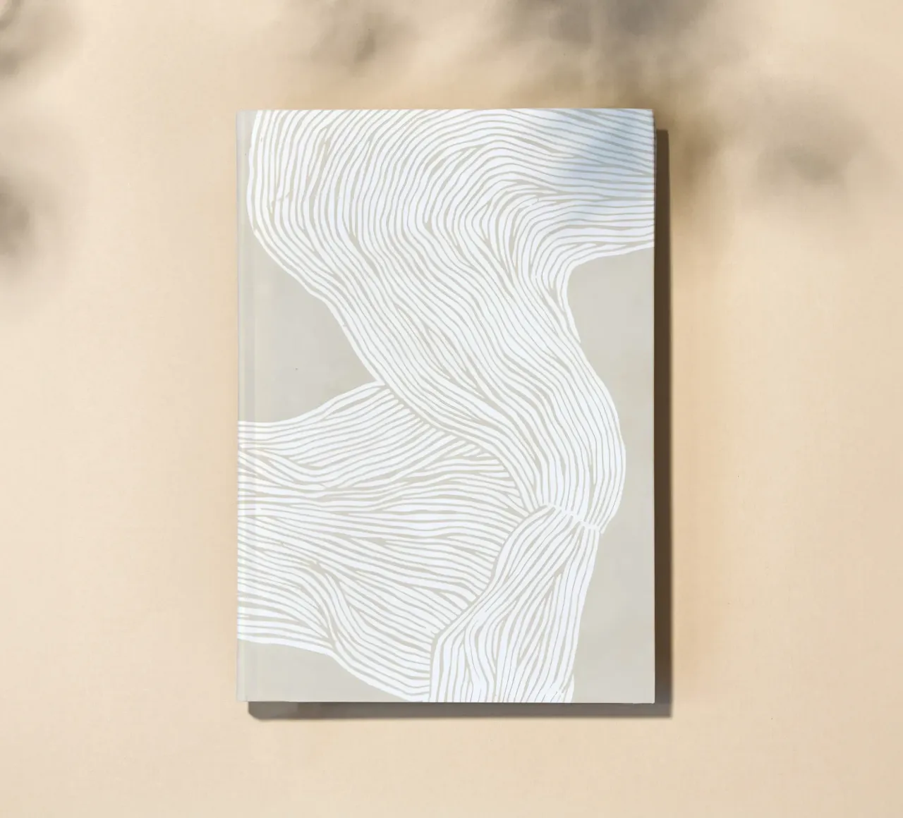 Flowing lines - abstract elegance in cream notebook by Kunst und Kontrast
