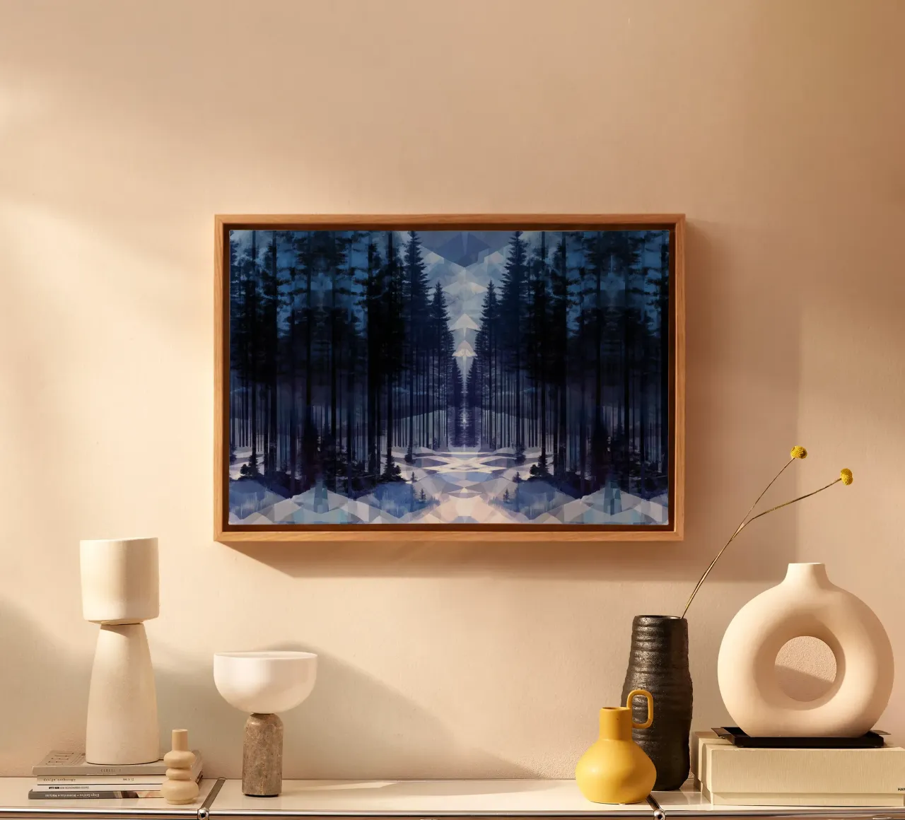 Snow Emerge - forest path tela con Cornice a cassetta da The Quiet Senju