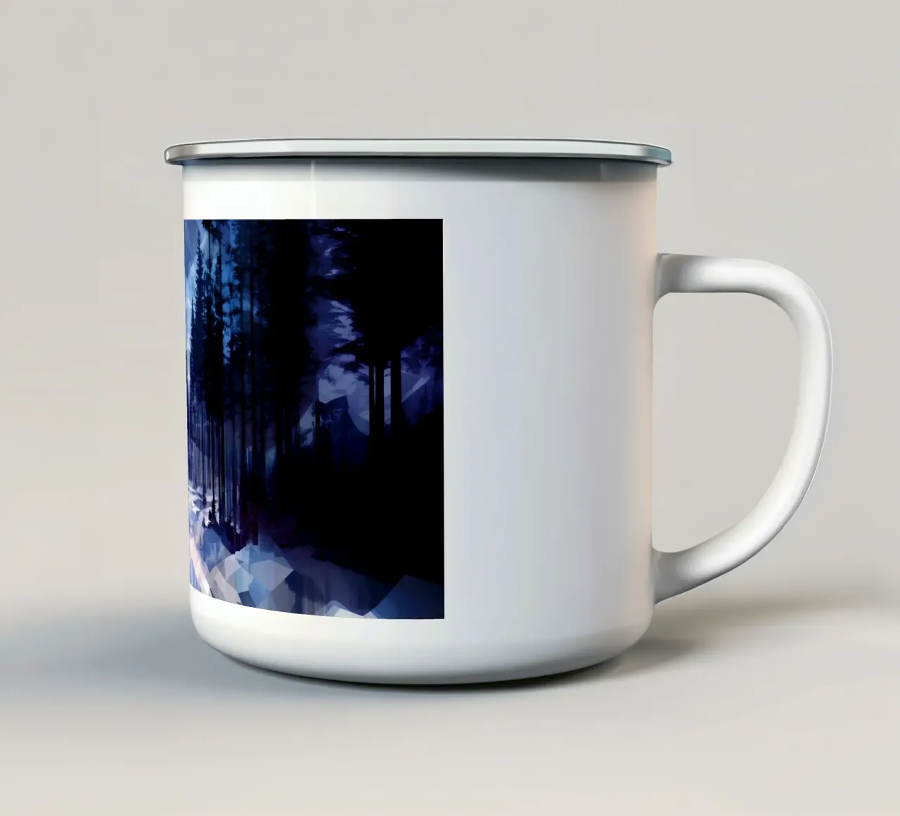 Snow emerge -  forest path, icon tazza in smalto da The Quiet Senju