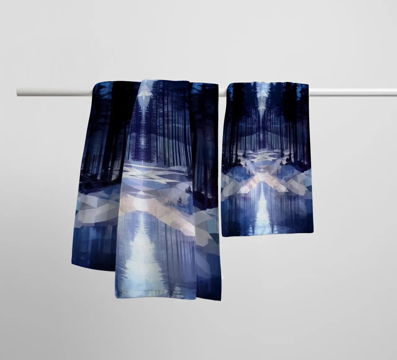 Snow emerge -  forest path, icon asciugamano da bagno da The Quiet Senju