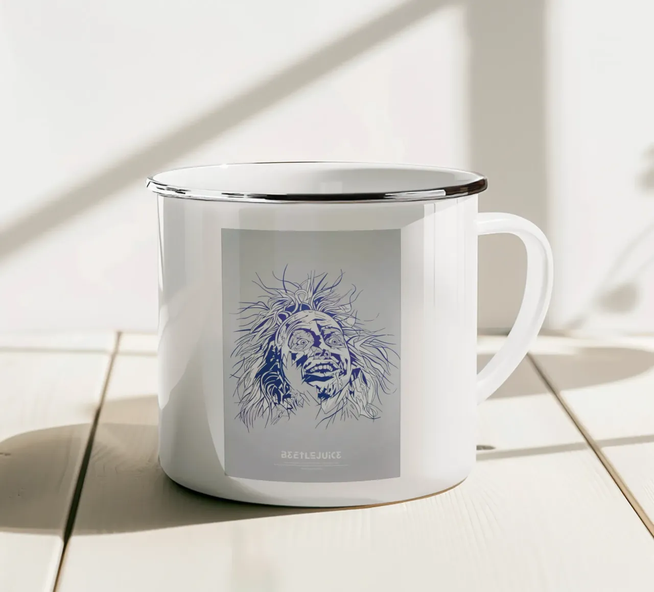 Beetlejuice tazza in smalto da Tomasz Zawistowski