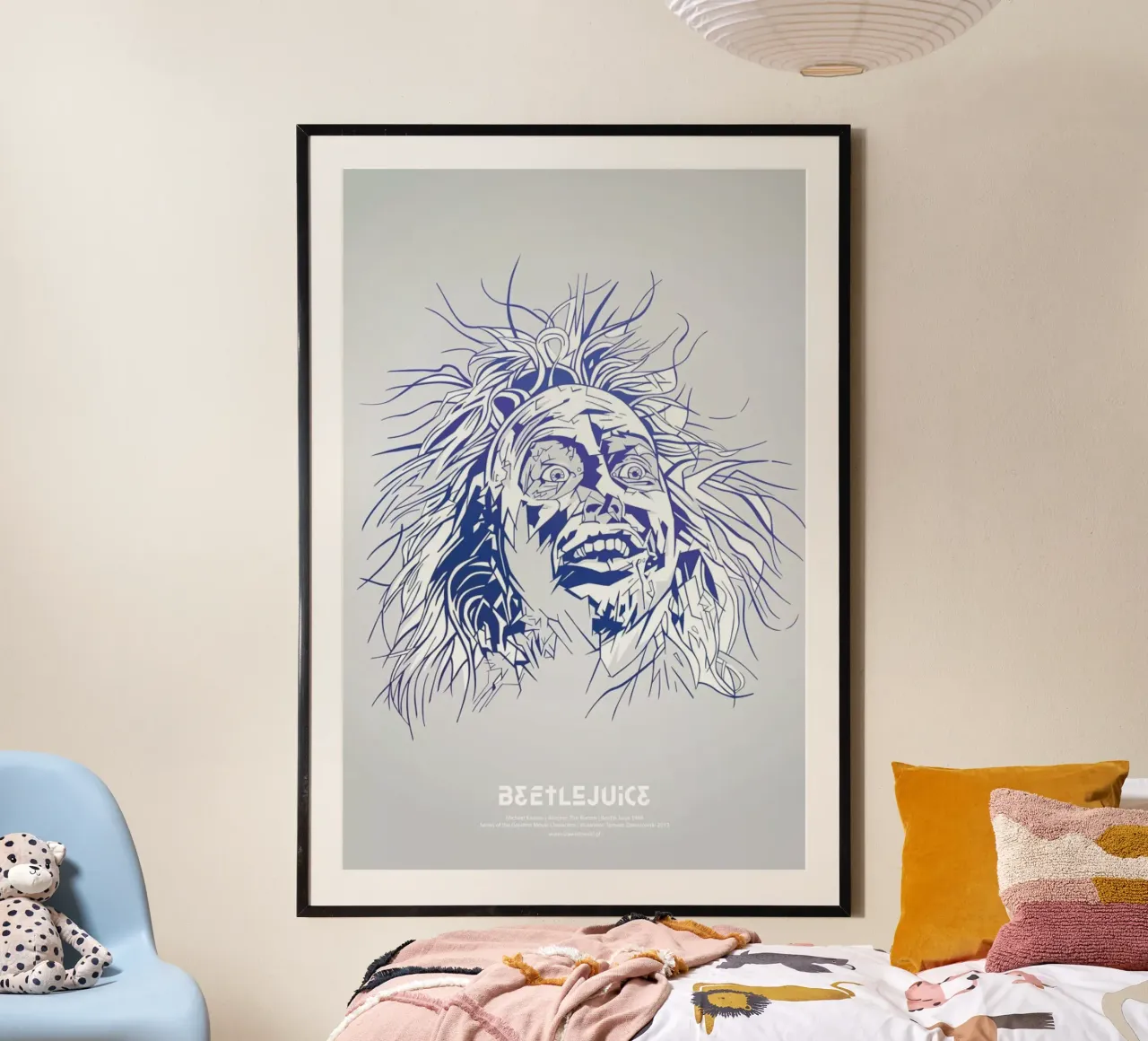 Beetlejuice poster con telaio in legno da Tomasz Zawistowski