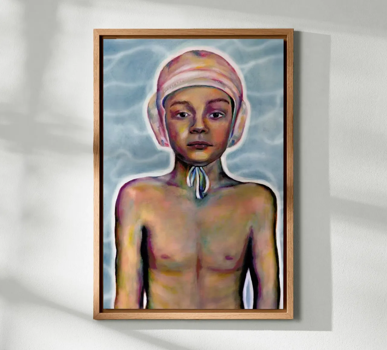 Swimming Boy tela con Cornice a cassetta da Laura O'Connor