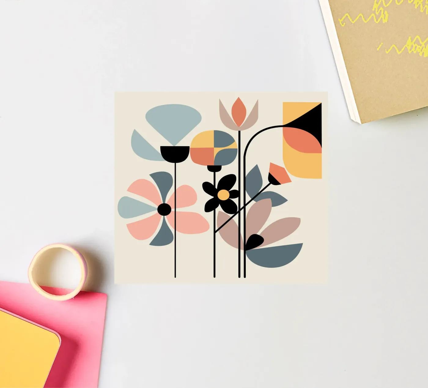 floral bauhaus flowers #001 adesivo da Zen Design