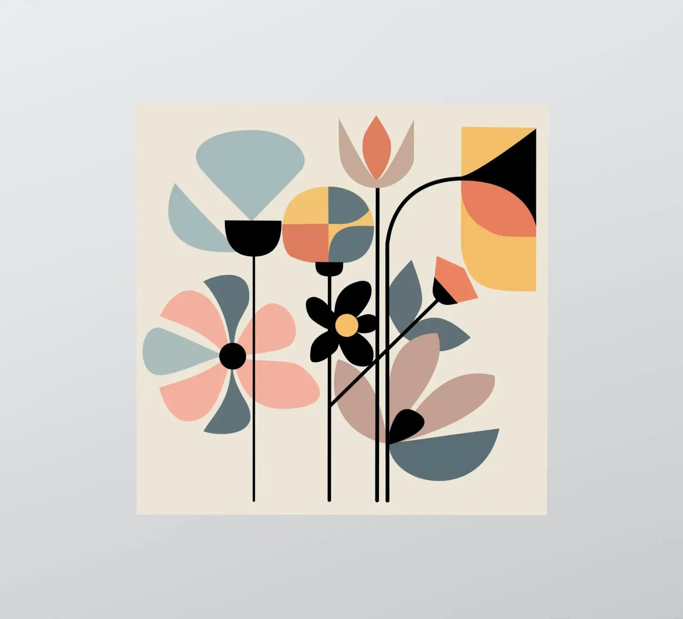 floral bauhaus flowers #001 adesivo da Zen Design