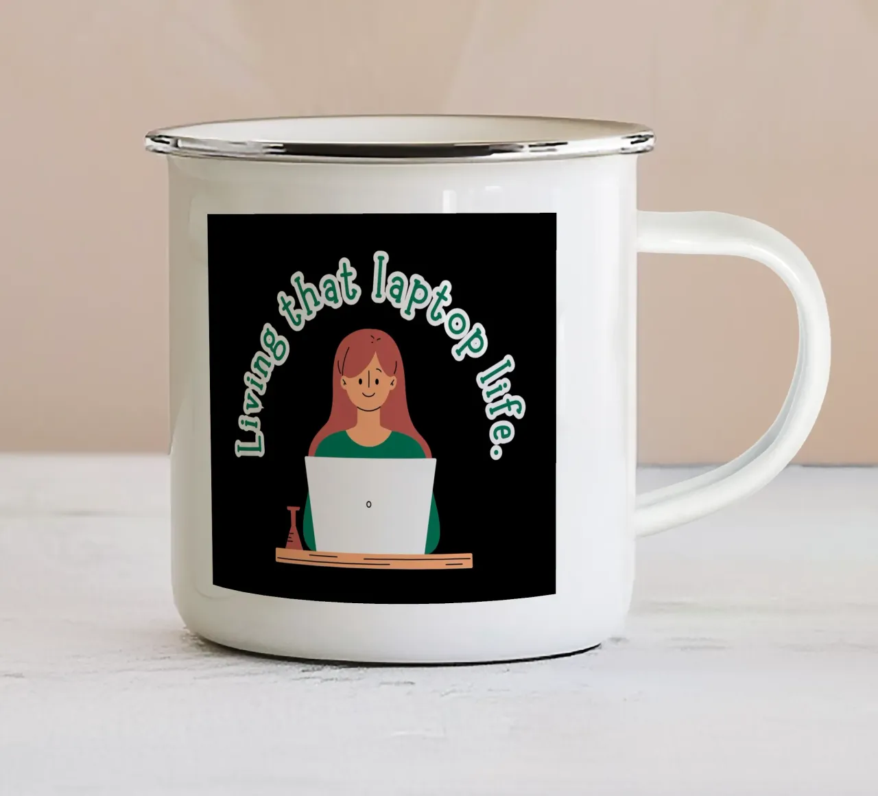 Happy Daily Quotes tazza in smalto da Dreamer10