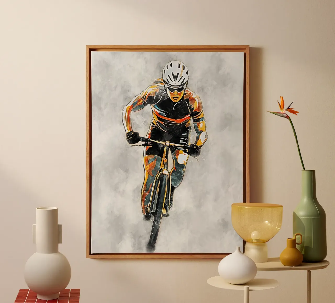 Cycling Color Gray B tela con Cornice a cassetta da Mateo