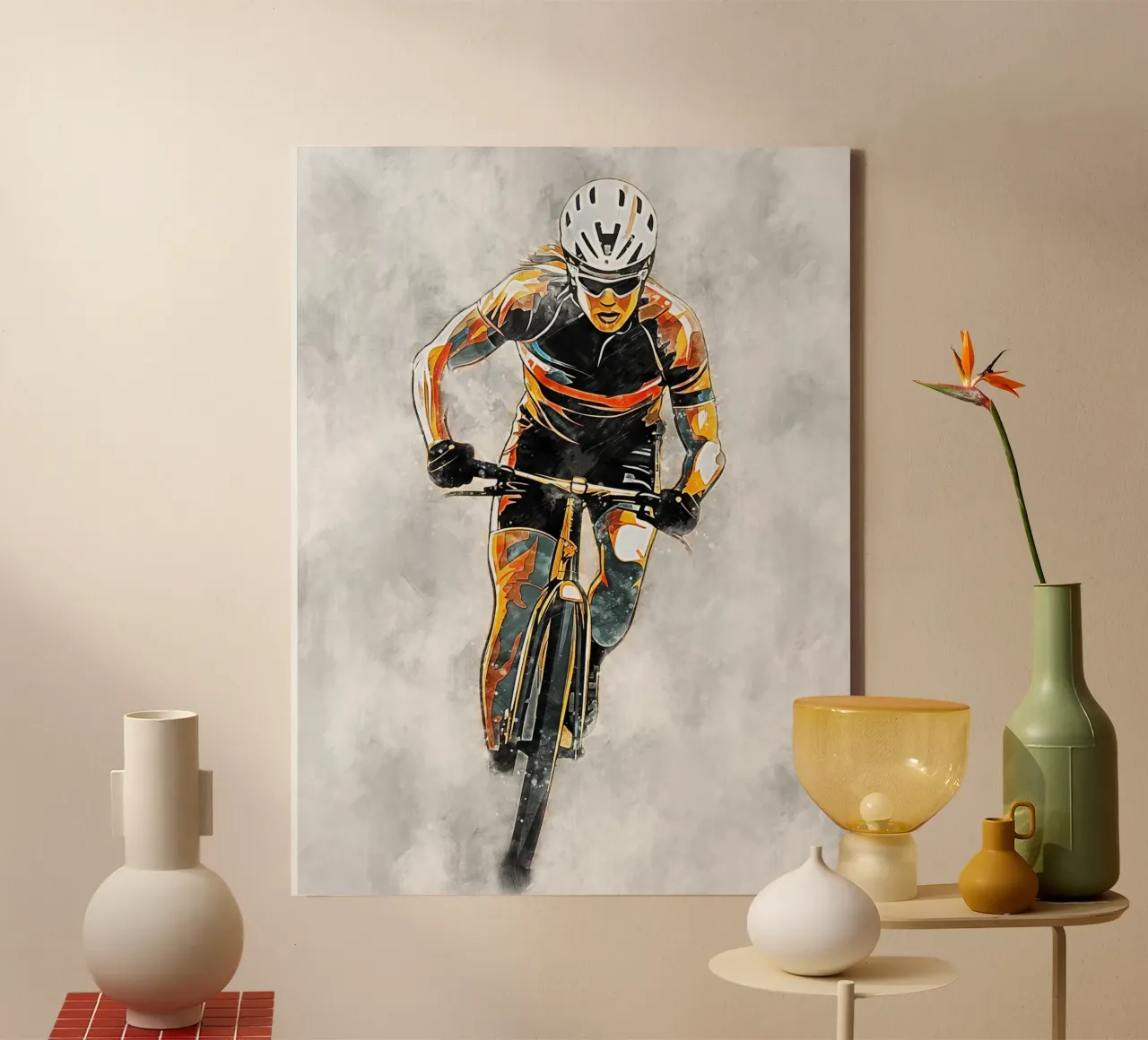 Cycling Color Gray B tela con Cornice a cassetta da Mateo