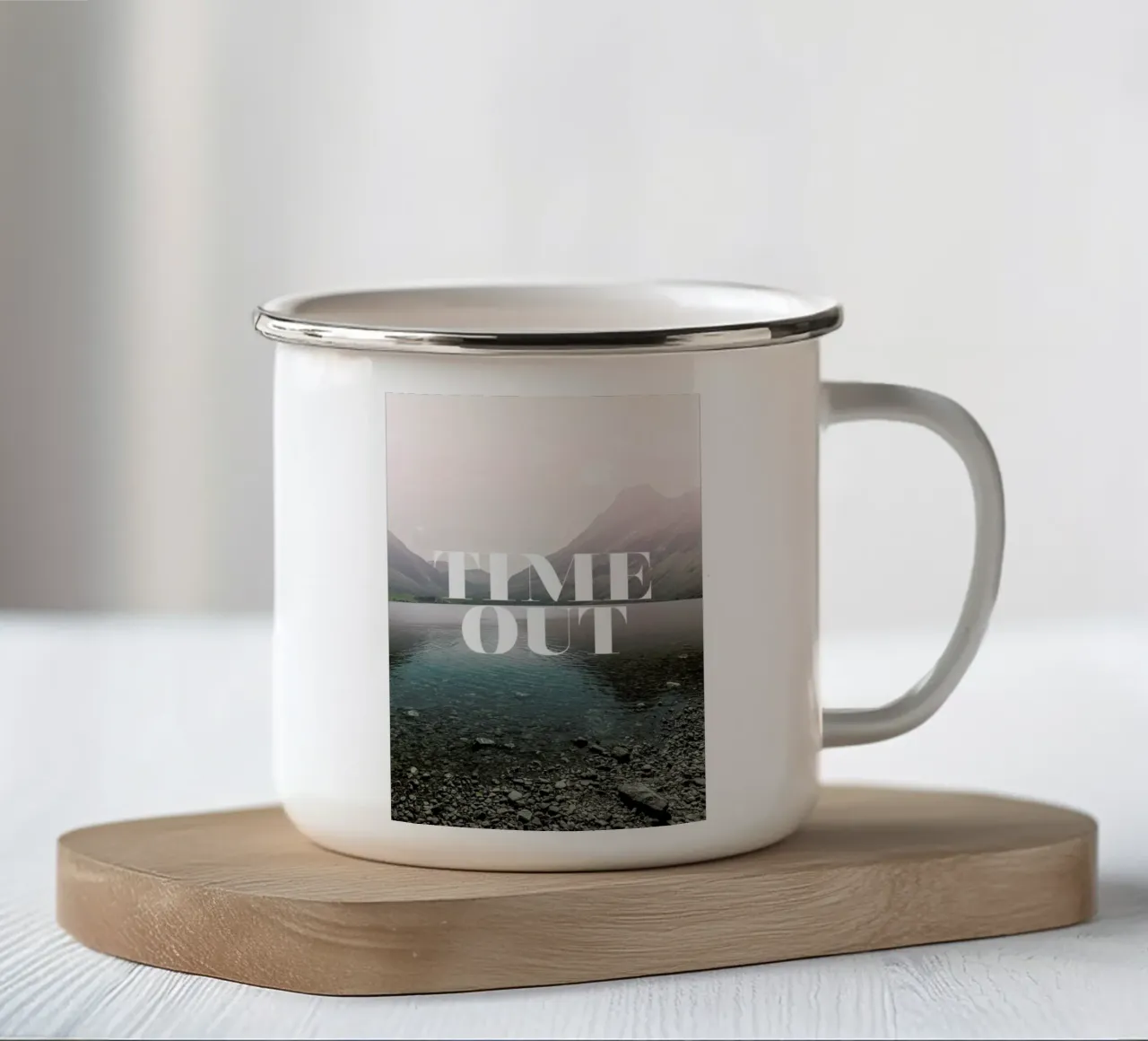 Time Out enamel mug by Amy & Kurt