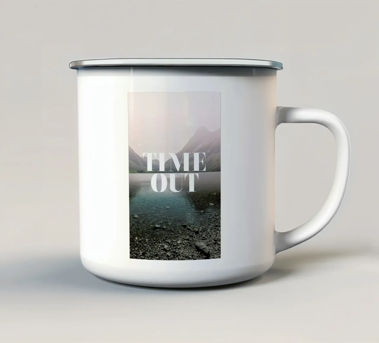 Time Out enamel mug by Amy & Kurt