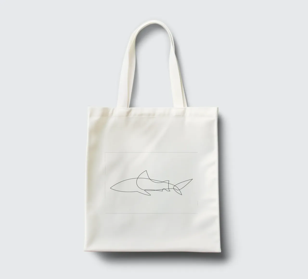 One Line Shark borsa in juta da Addillum