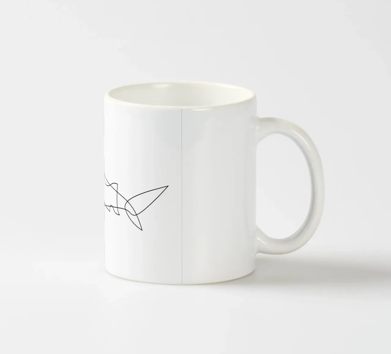 One Line Shark tazza in ceramica da Addillum