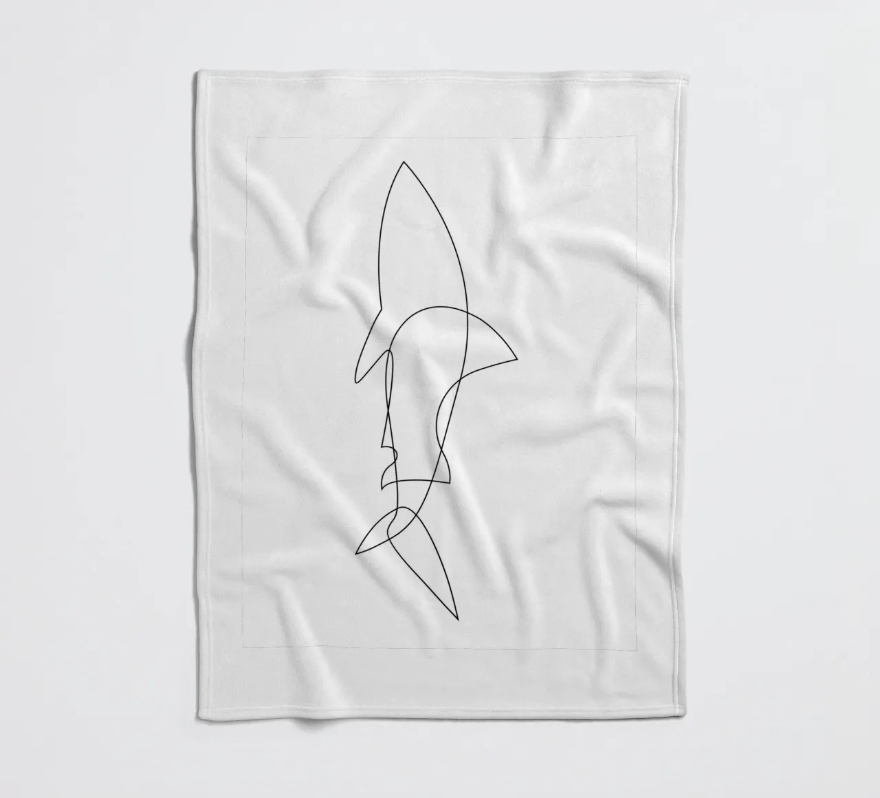 One Line Shark coperta in pile da Addillum