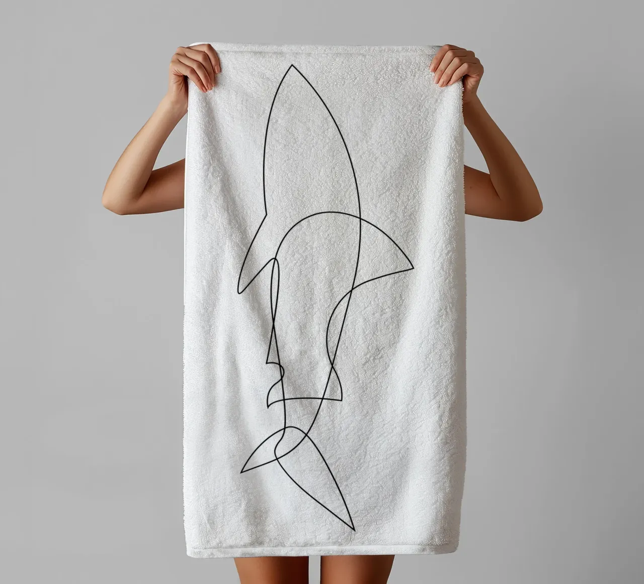 One Line Shark asciugamano da bagno da Addillum