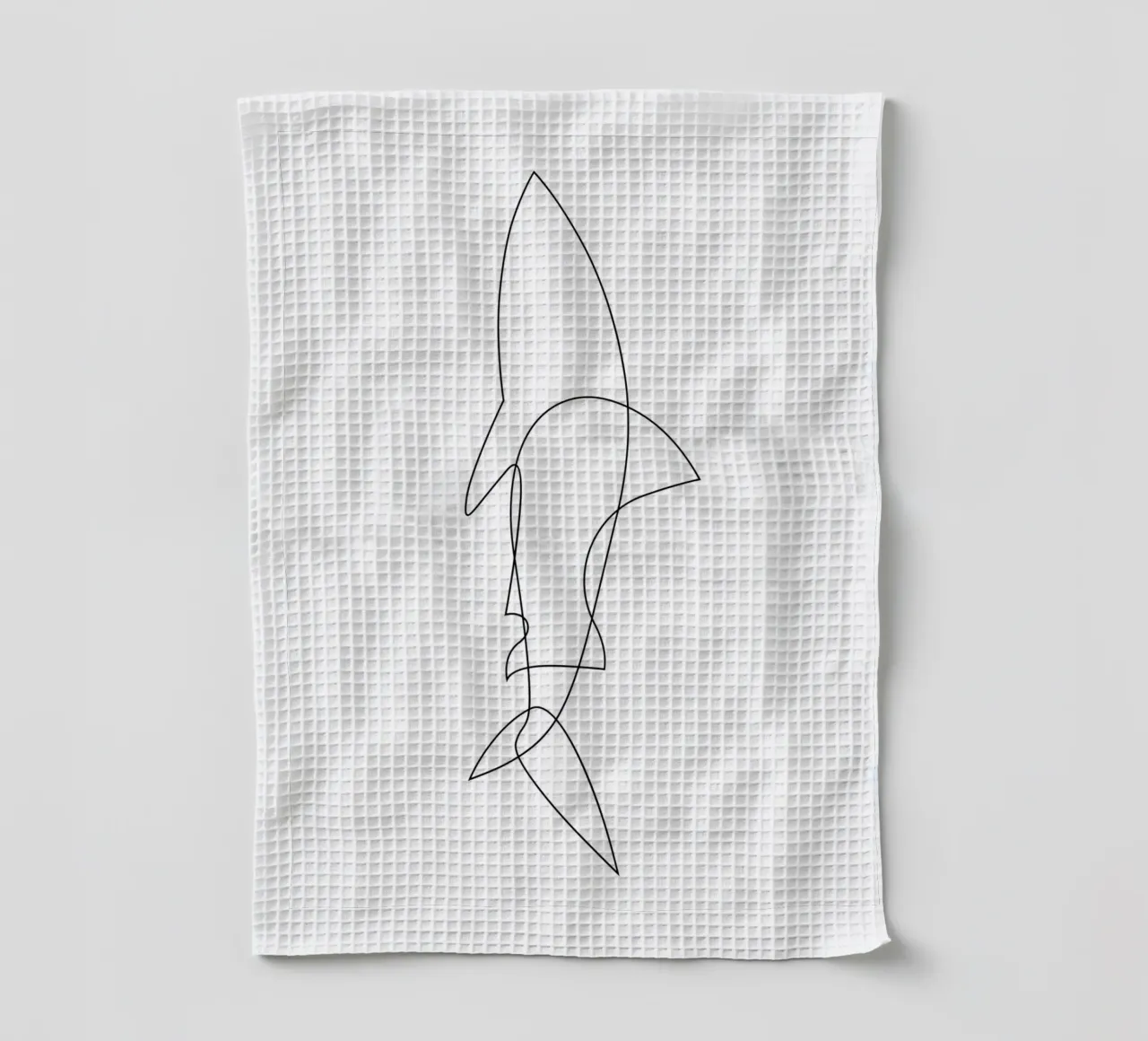 One Line Shark canovaccio da cucina da Addillum