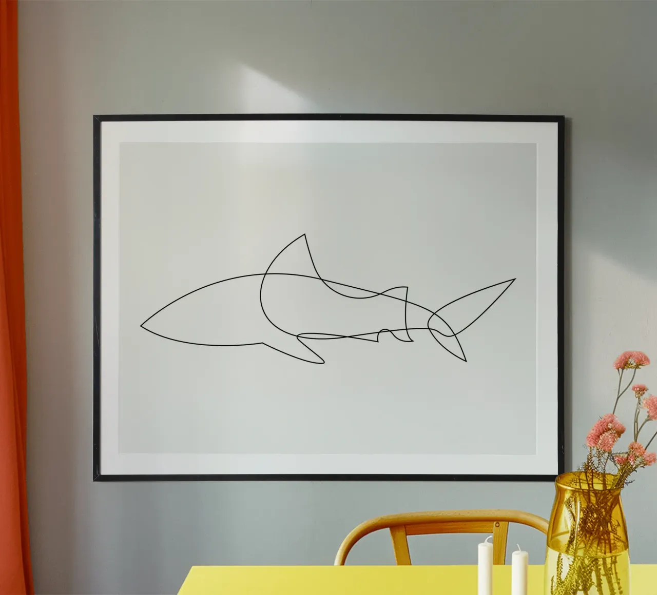 One Line Shark carta hahnemühle da Addillum