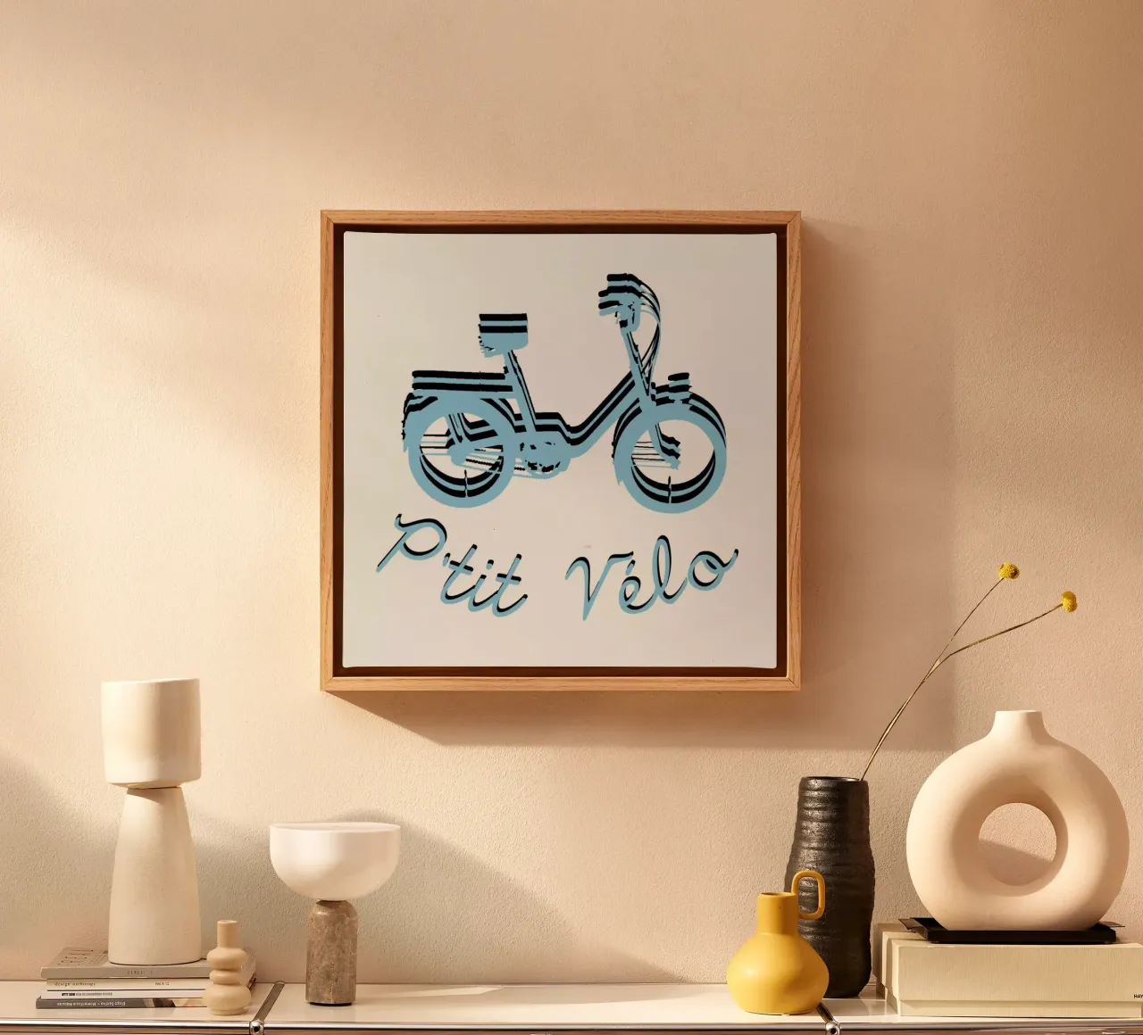 Logo P'tit Vélo Leinwand mit Schattenfugenrahmen von P'tit Vélo