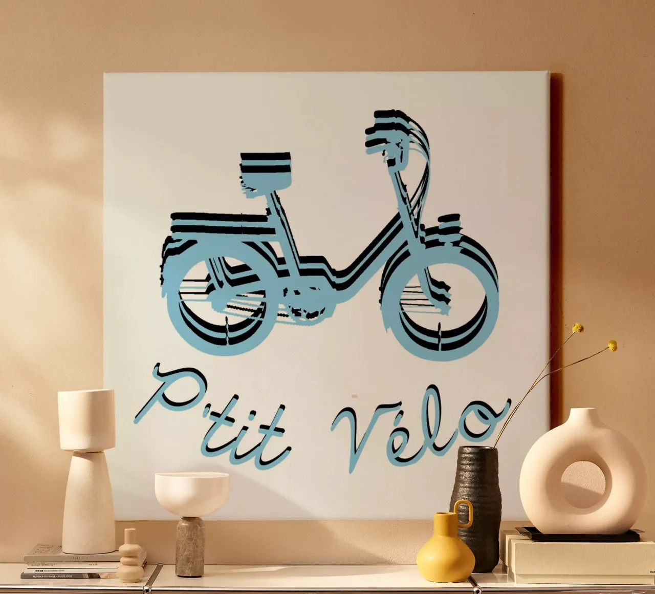Logo P'tit Vélo Leinwand mit Schattenfugenrahmen von P'tit Vélo