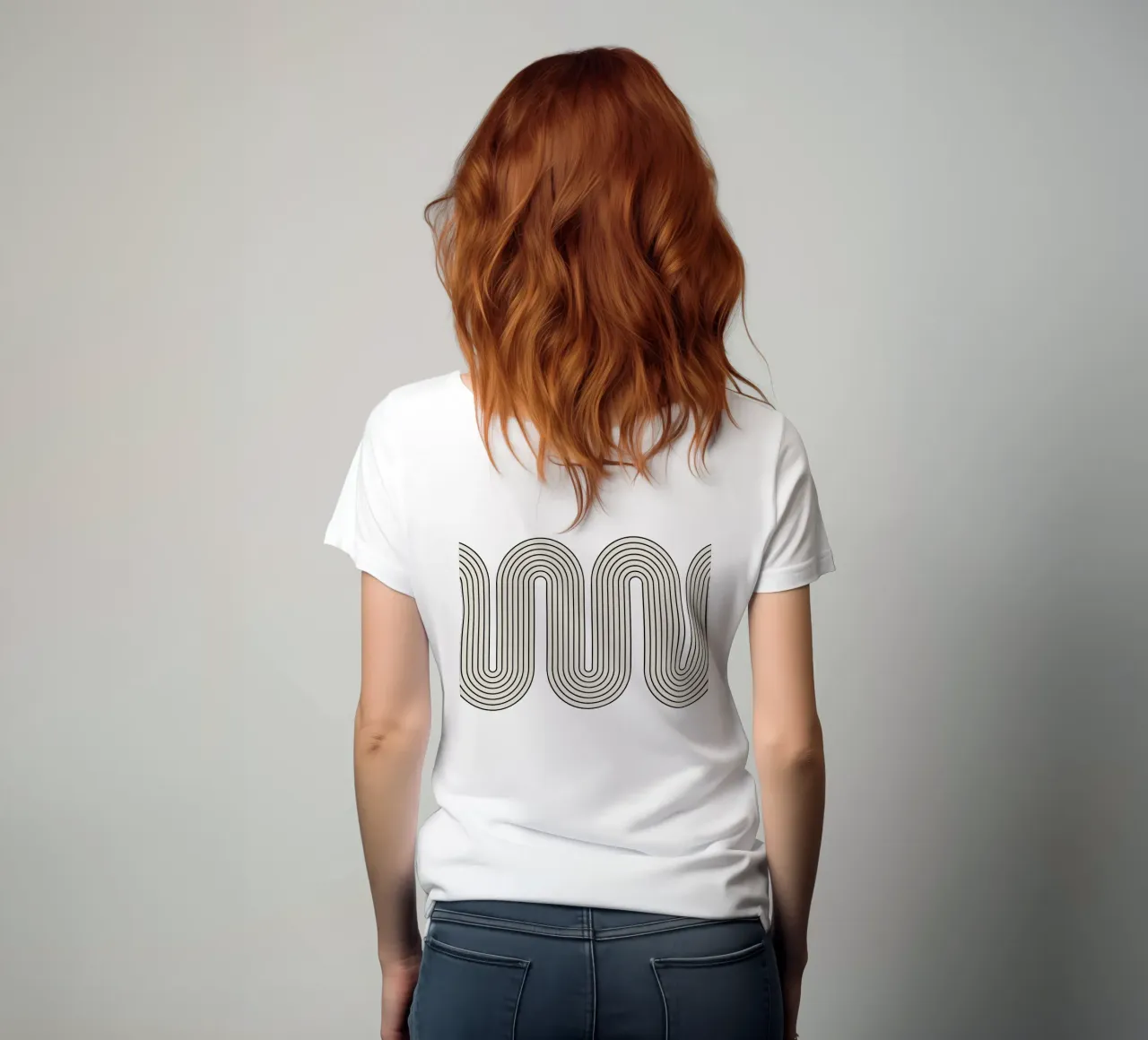 Retro-geïnspireerde lijnkunst - stijlvolle wanddecoratie dames t-shirt getailleerd van Kunst und Kontrast