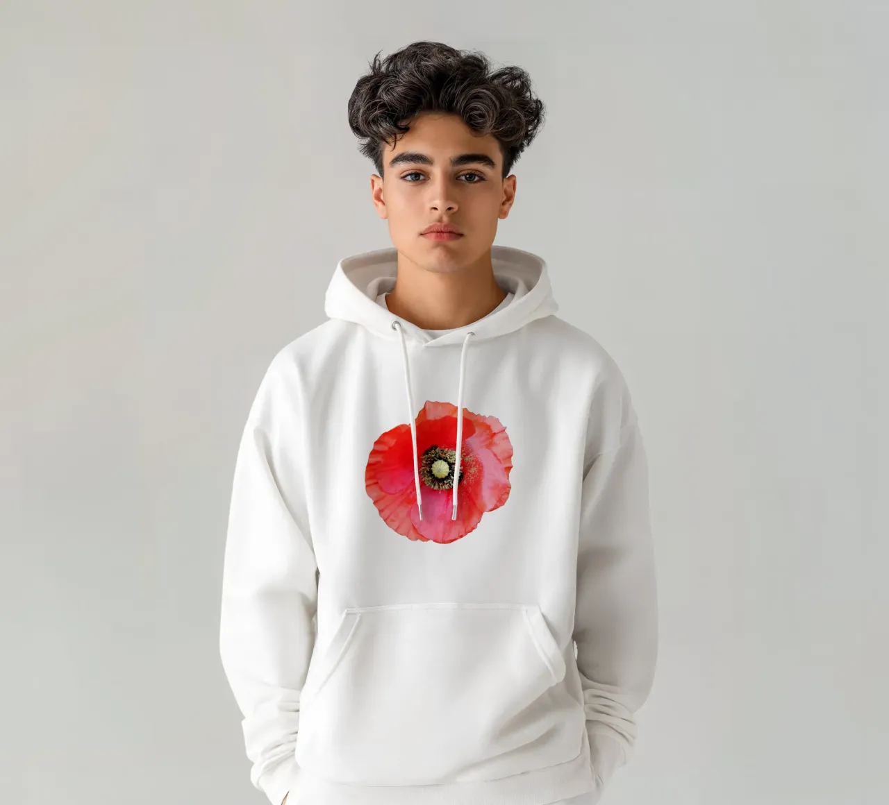Fiore di papavero felpa con cappuccio da BwiseLizzy