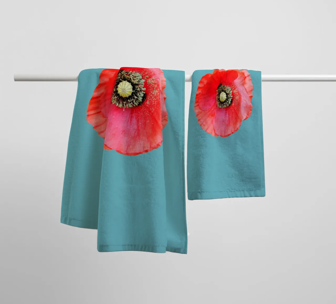 Klaproos bloem badhanddoek van BwiseLizzy