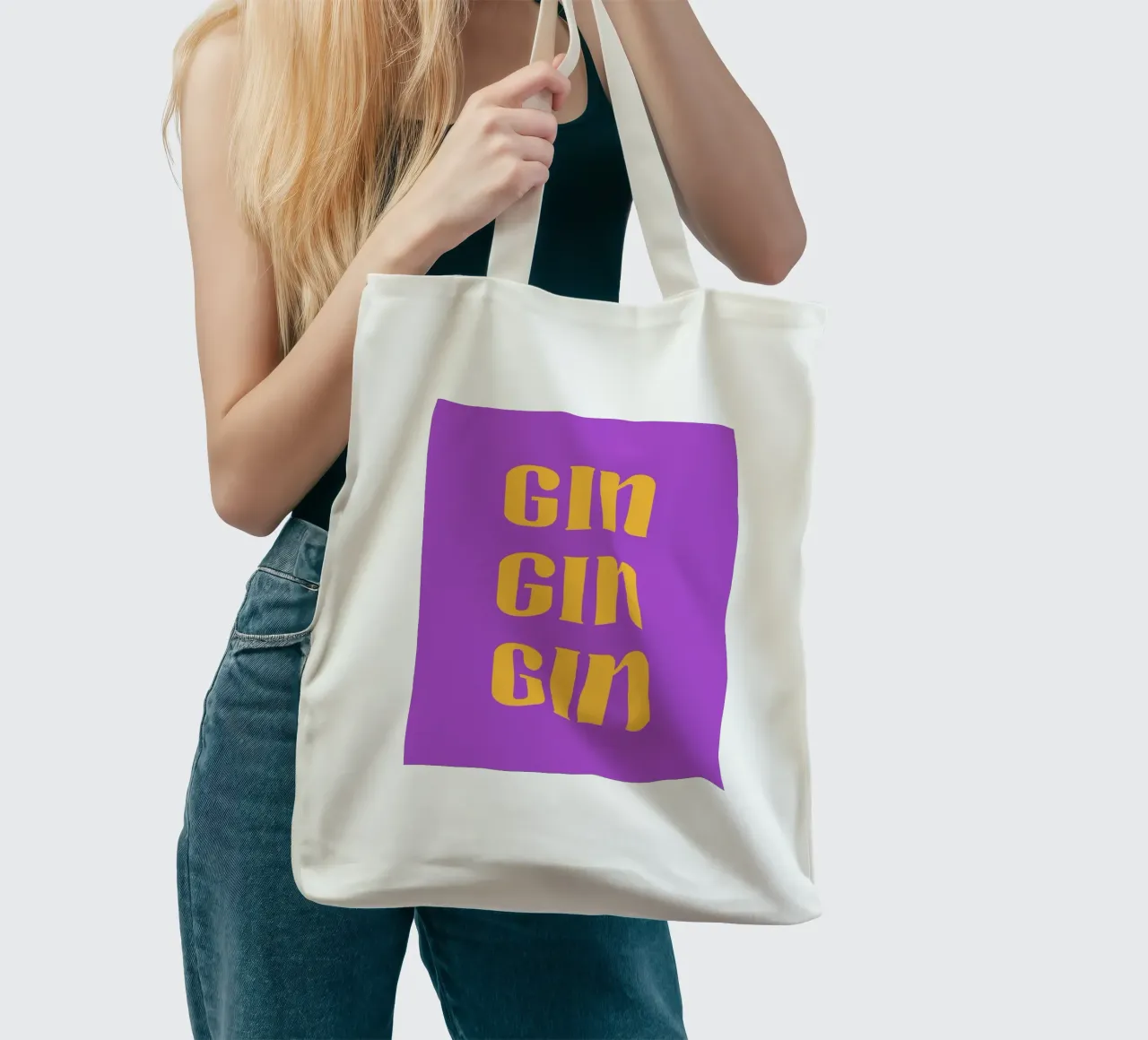 Gin Gin Gin Colorful Aesthetic Writing tote bag by AESTHETIC WRITING