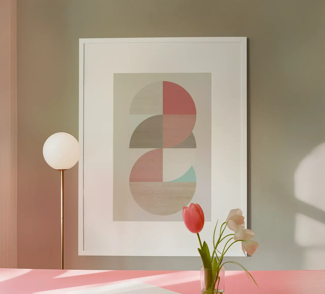 Wooden Circles poster con telaio in plastica da Amy & Kurt