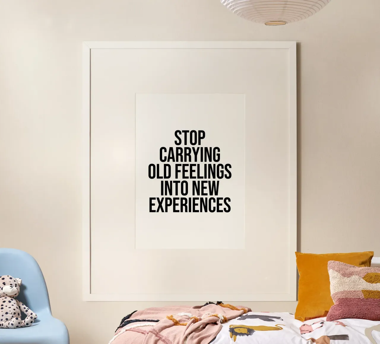 Deja de arrastrar viejos sentimientos en las nuevas experiencias cita poster de Paigaam Studio