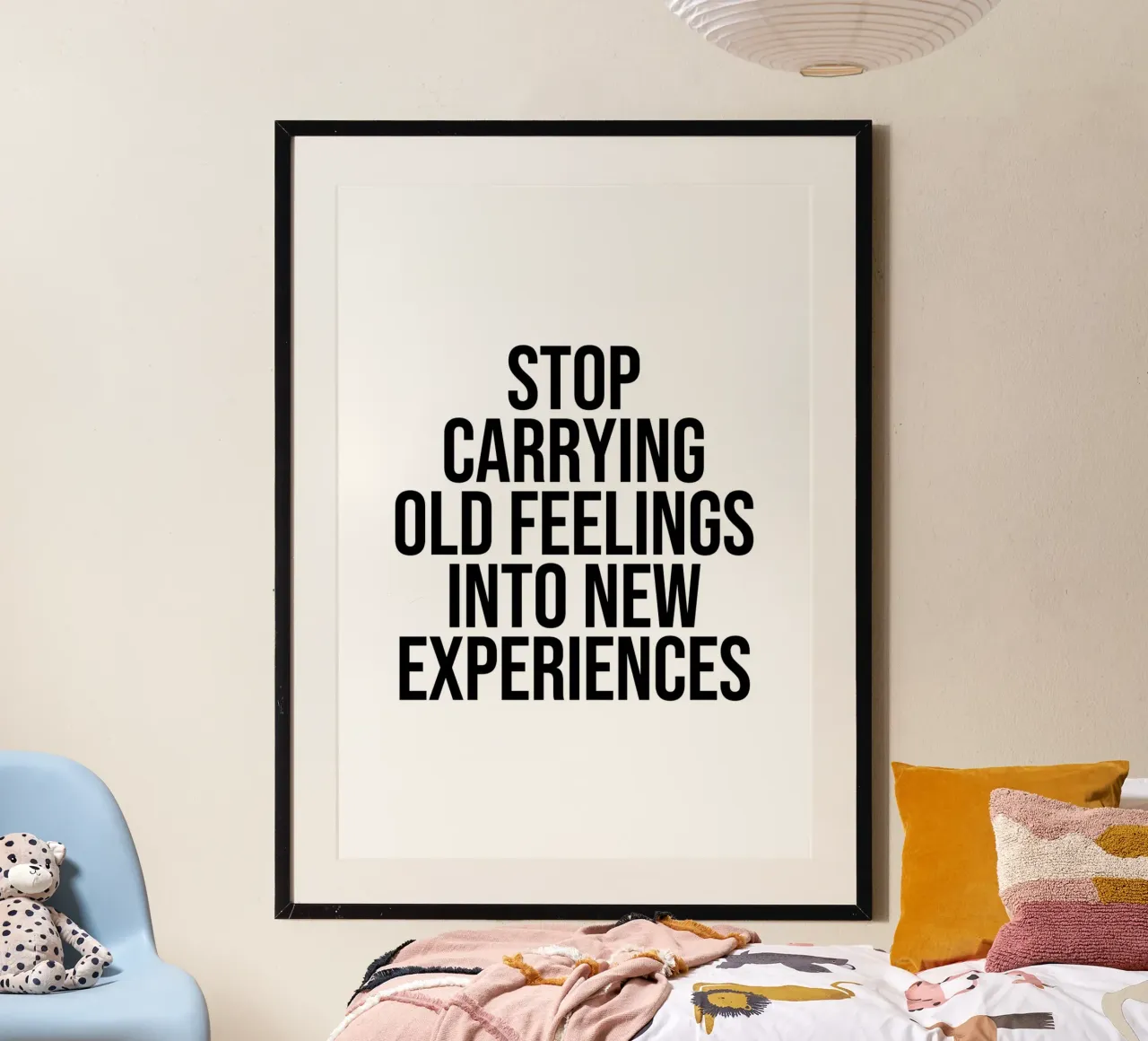 Deja de arrastrar viejos sentimientos en las nuevas experiencias cita poster de Paigaam Studio