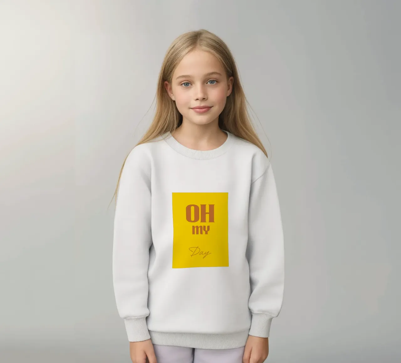 Oh My Day Yellow Color Aesthetics kids sweatshirt by AESTHETIC WRITING