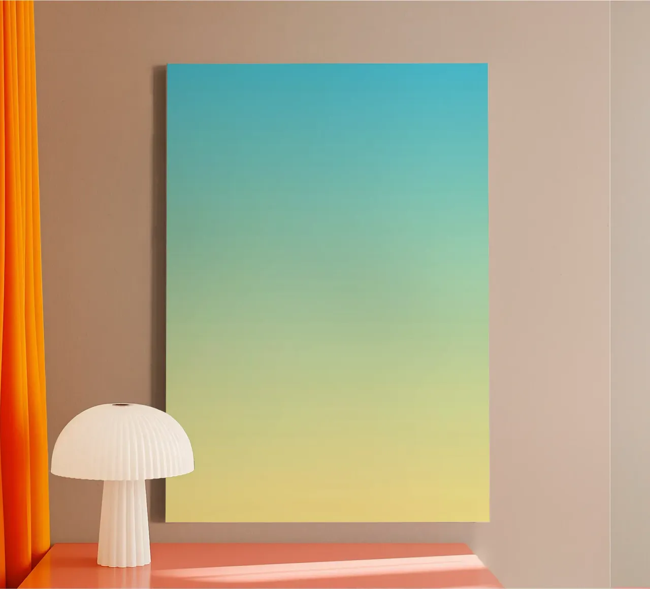 Sunny Sky kleurverloop kunst canvas met Baklijst van Paigaam Studio