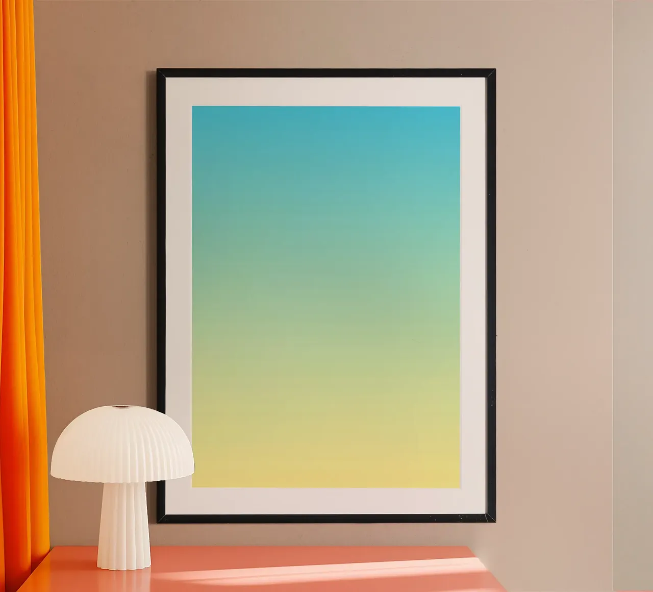 Sunny Sky kleurverloop kunst poster met aluminium frame van Paigaam Studio