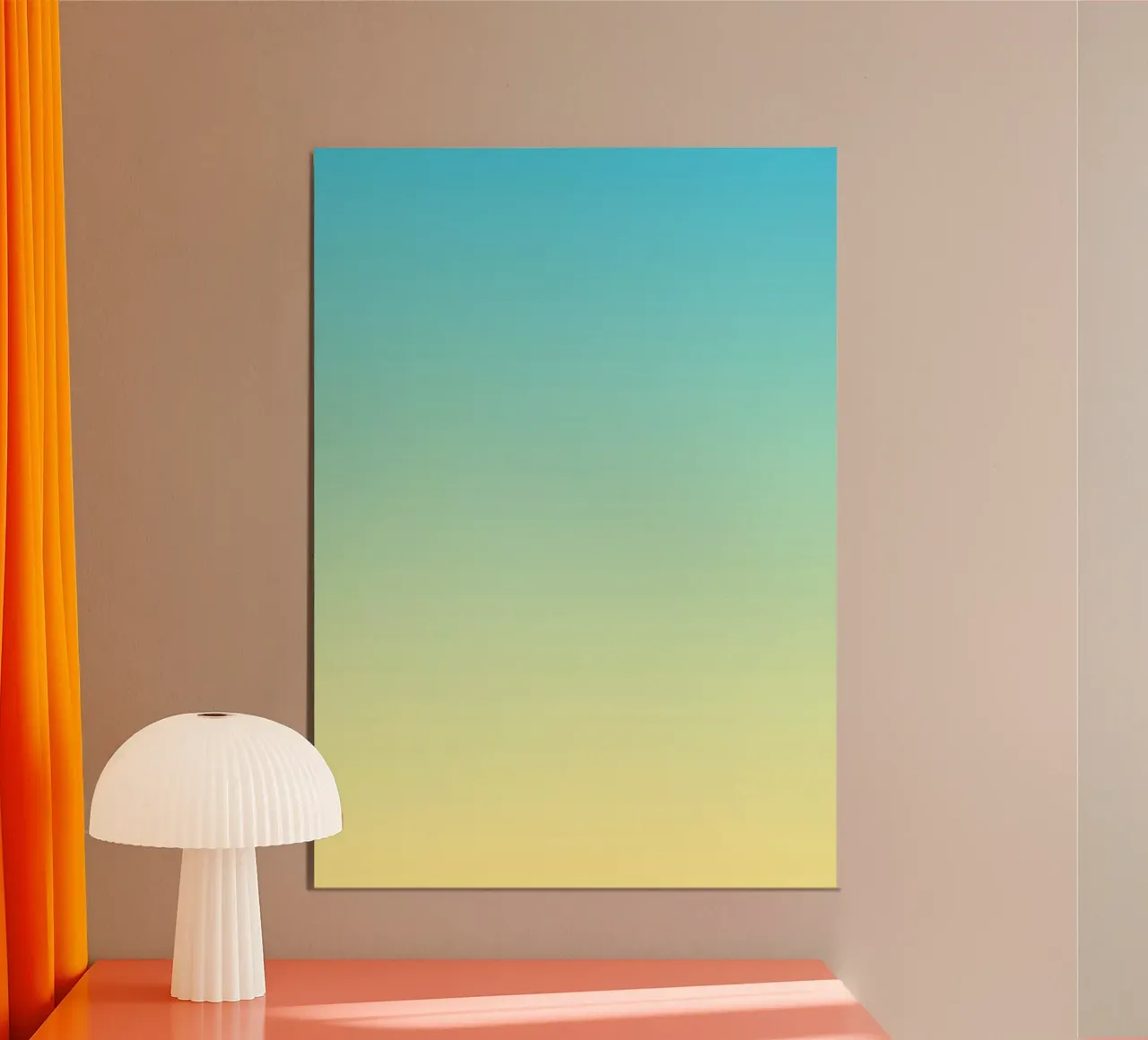 Sunny Sky kleurverloop kunst poster met aluminium frame van Paigaam Studio