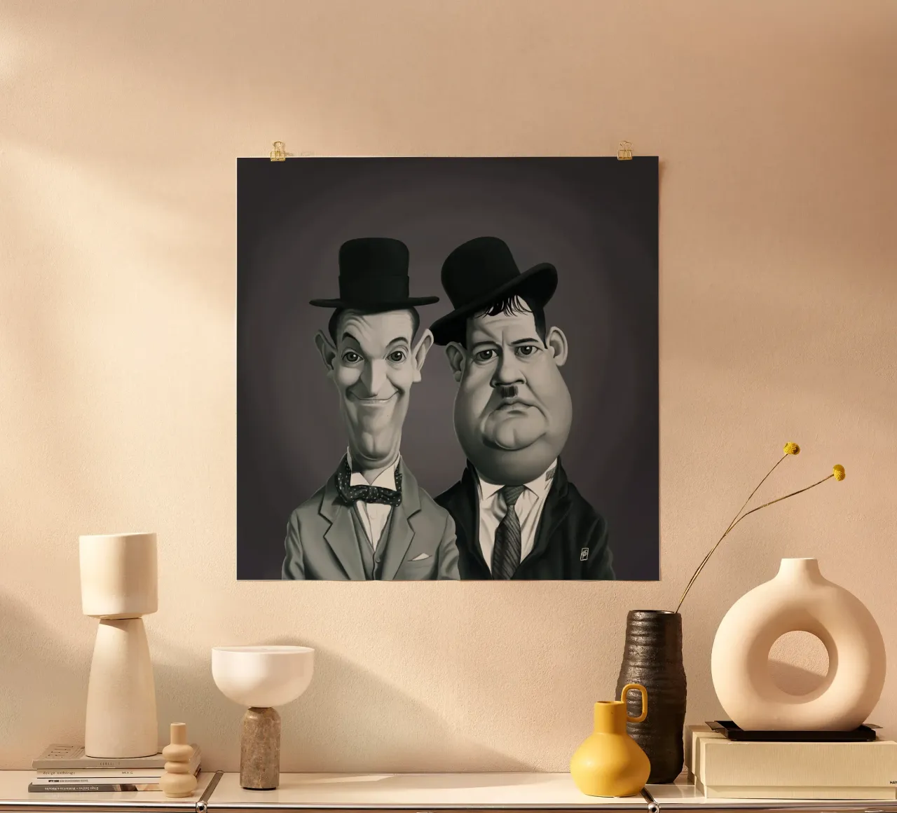 Laurel and Hardy carta hahnemühle da Rob Art | Illustration