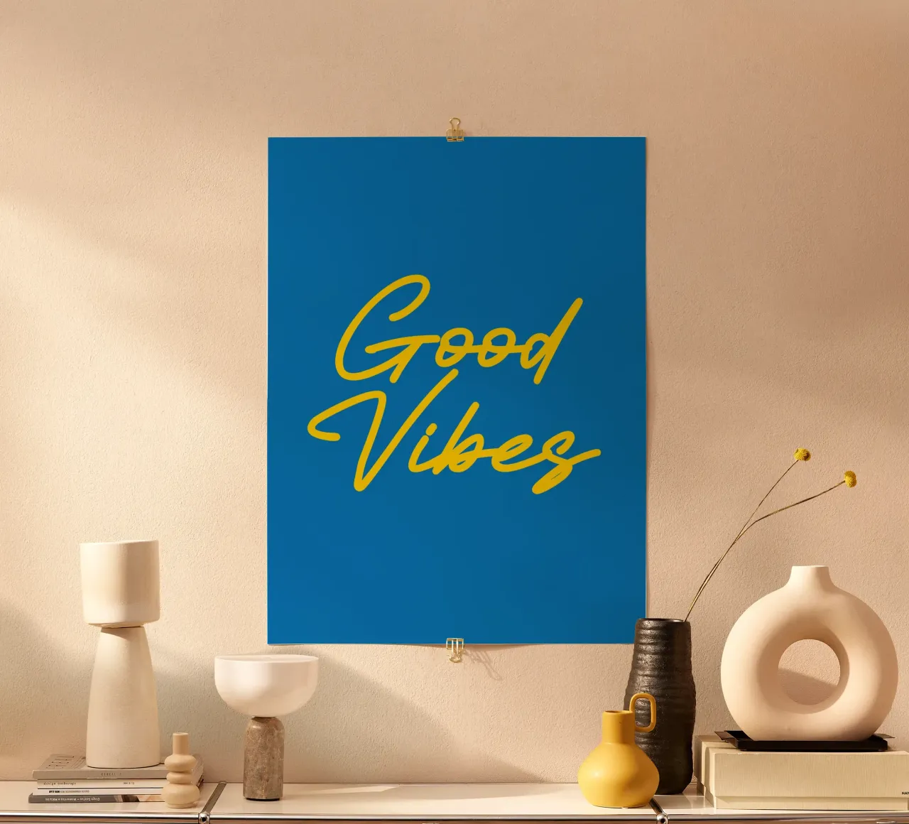Good Vibes Semplice Minimalista Moderno poster con telaio in plastica da AESTHETIC WRITING
