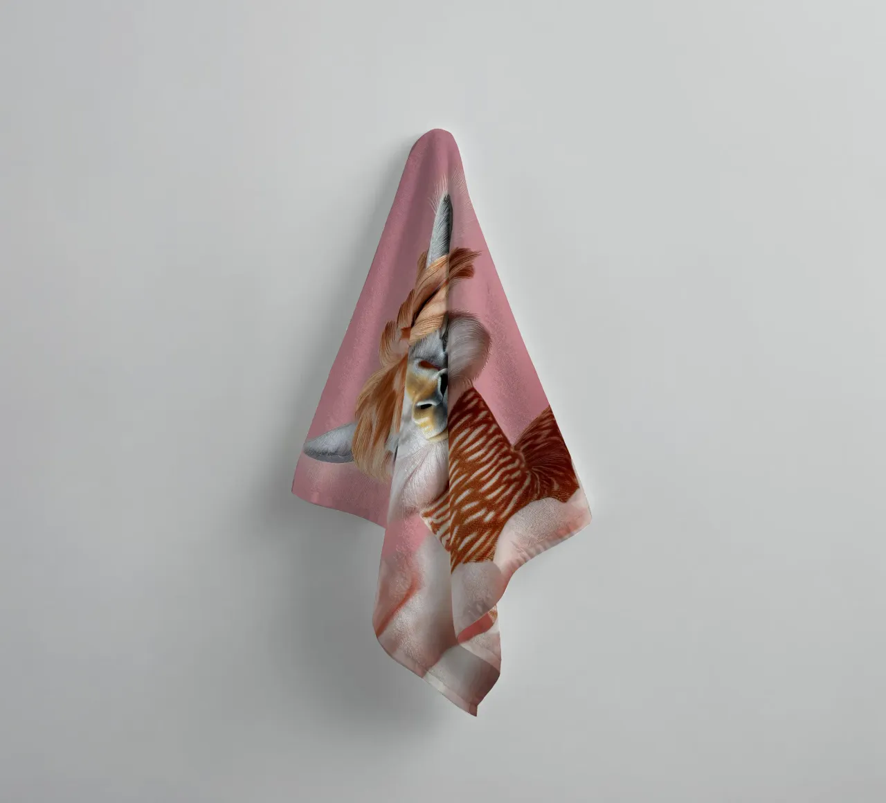 Fluffy Llama in Soft Pink Clouds – Whimsical Wall Art Print towel by FlexiDesignsByK