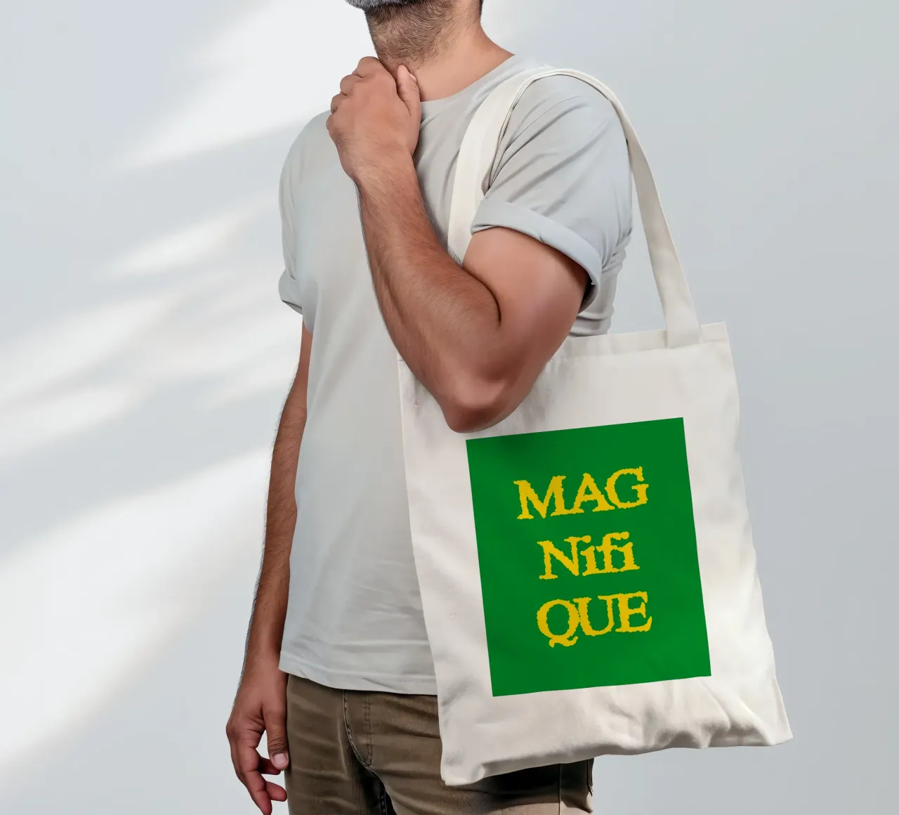 Mag Nifi Que Simple Minimalist Typography tote bag by AESTHETIC WRITING