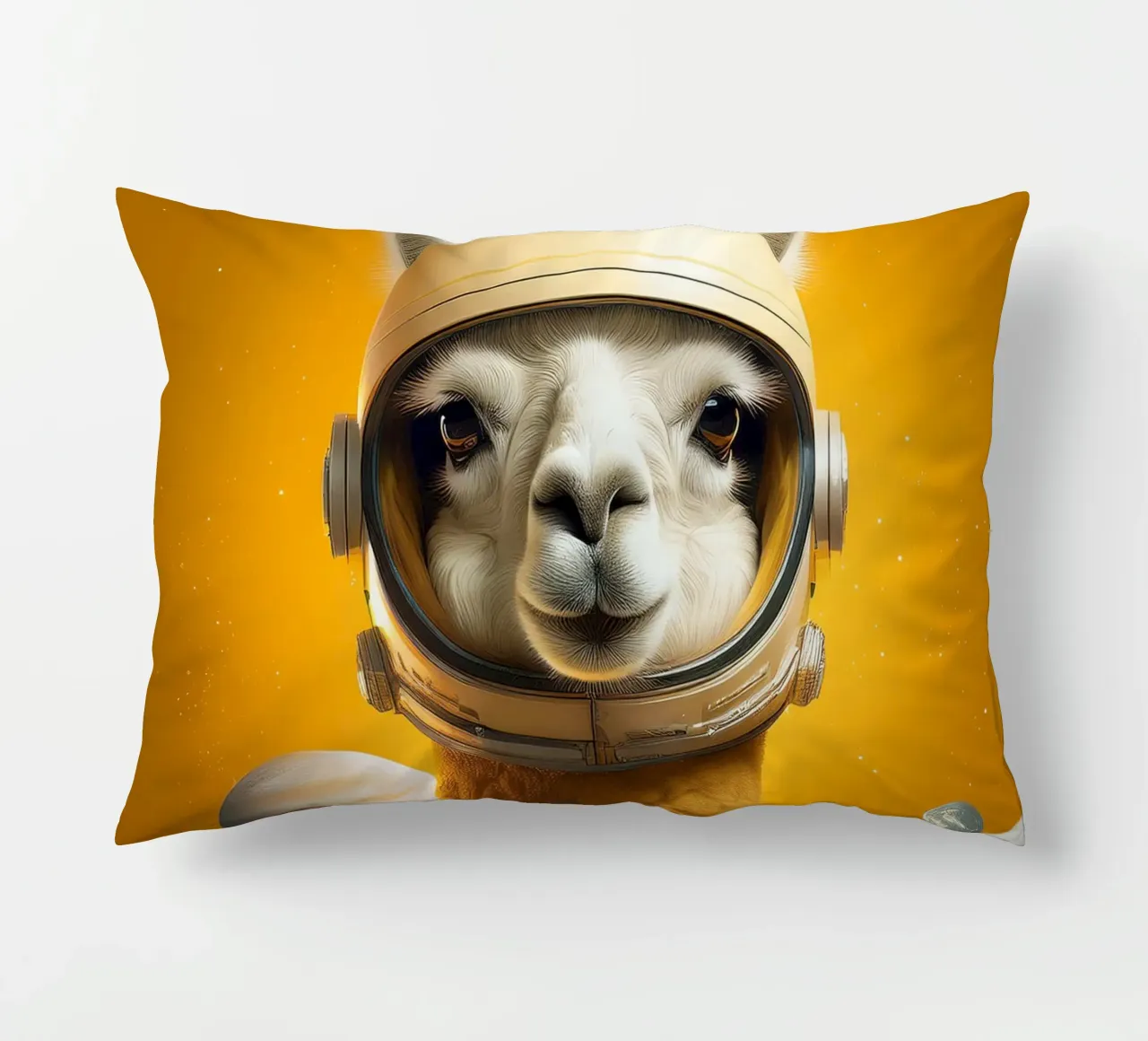 Astronaut Llama Adventure in Space – Fun Wall Art Print decorative cushion by FlexiDesignsByK