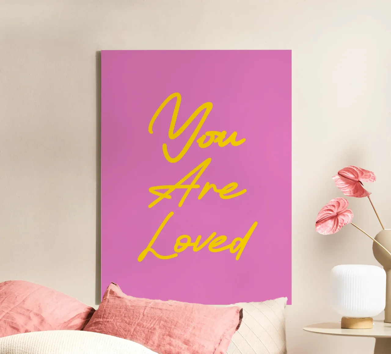 Sei amato Semplice moderno minimalista tela con Cornice a cassetta da AESTHETIC WRITING